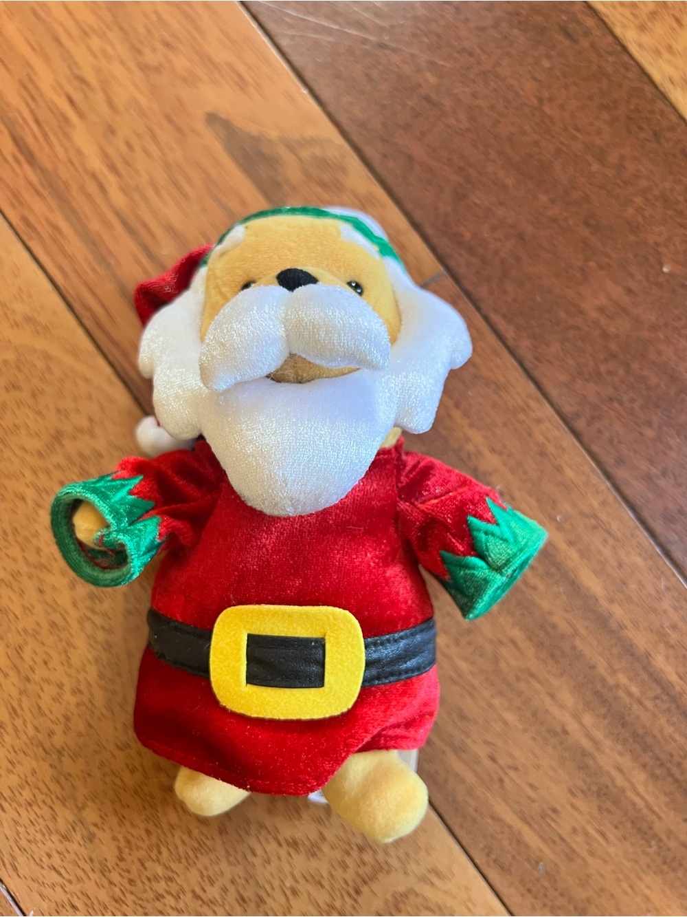Vintage Disney Store Winnie the Pooh Beanie Plush Santa